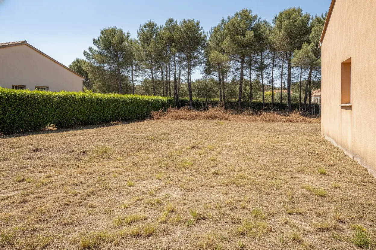 Terrain dégagé et conforme à l'OLD après débroussaillage à Perpignan