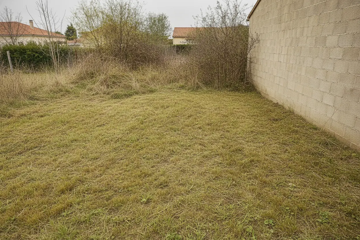 Terrain nettoyé et prêt à la vente après débroussaillage à Perpignan