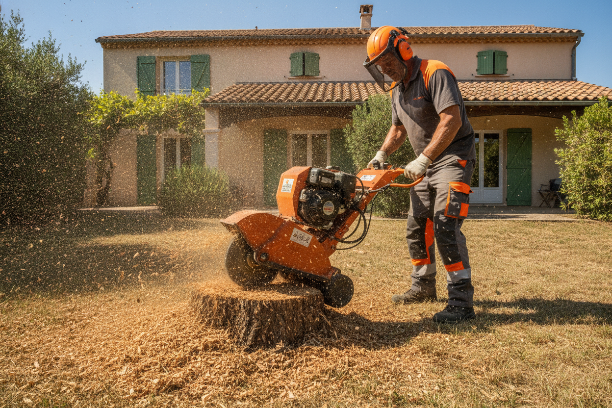 Dessouchage et rognage de souches à Perpignan : terrain libéré et prêt à replanter