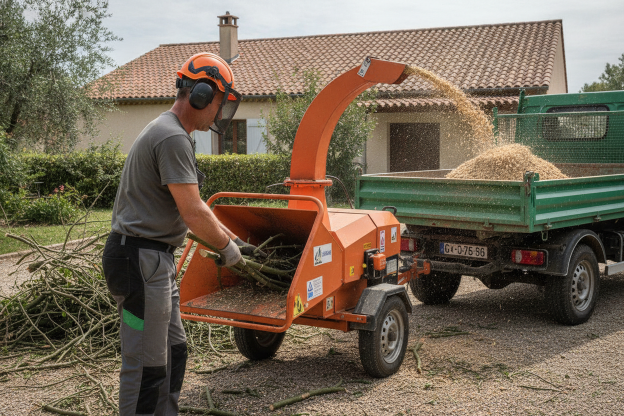 Gestion et ramassage de déchets verts à Perpignan : broyage, évacuation et paillage